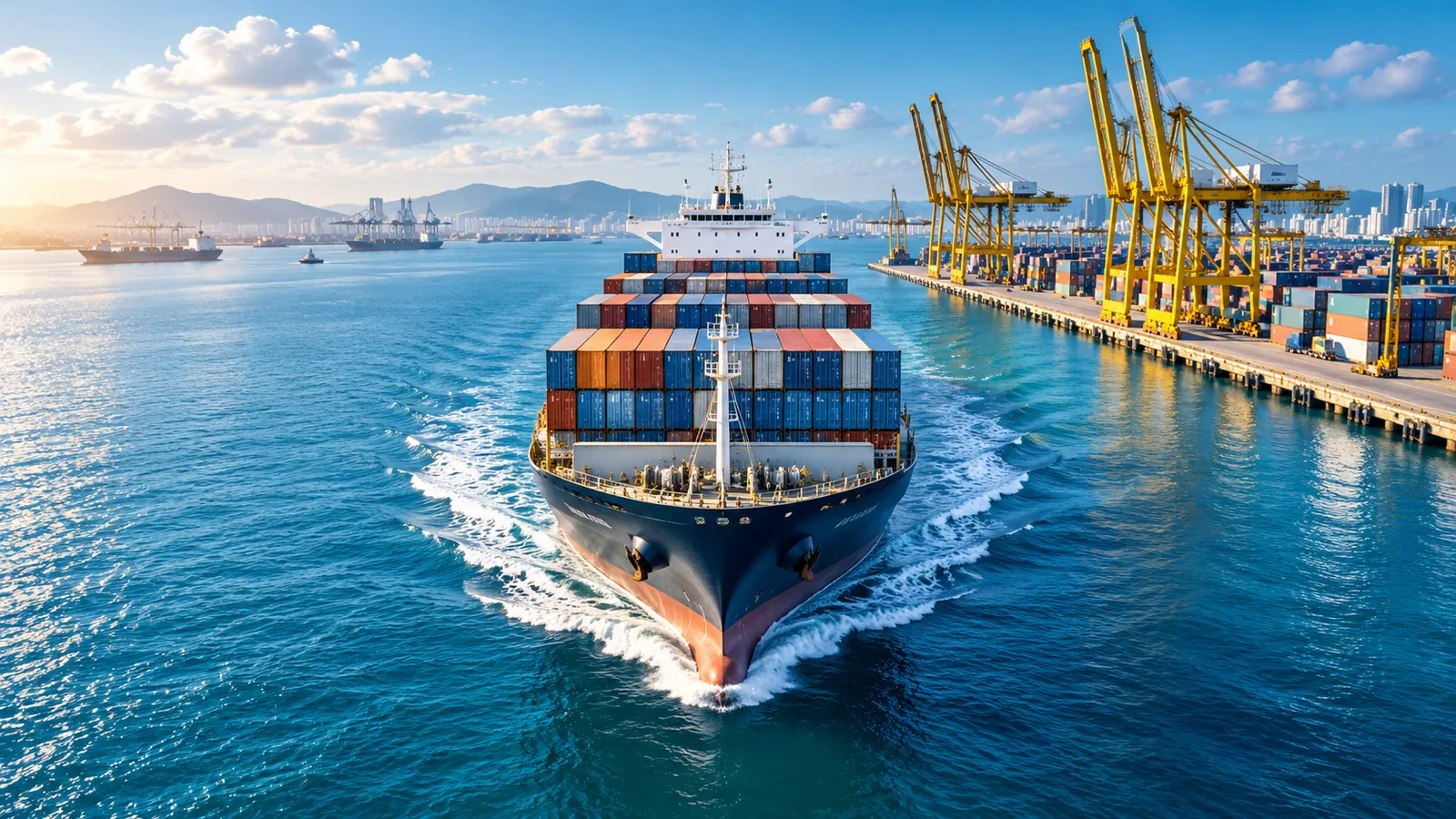Container ship and port logistics